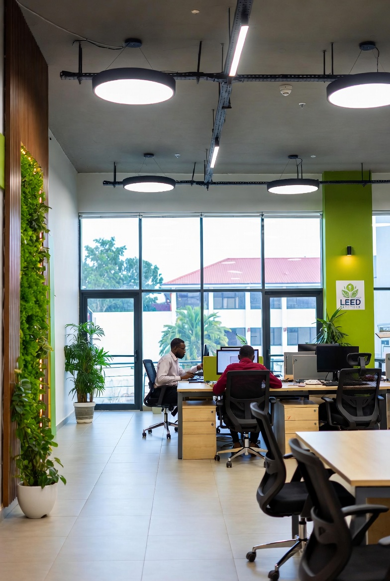 Green office building with living walls