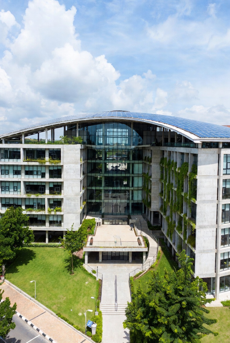 Modern university building with sustainable design